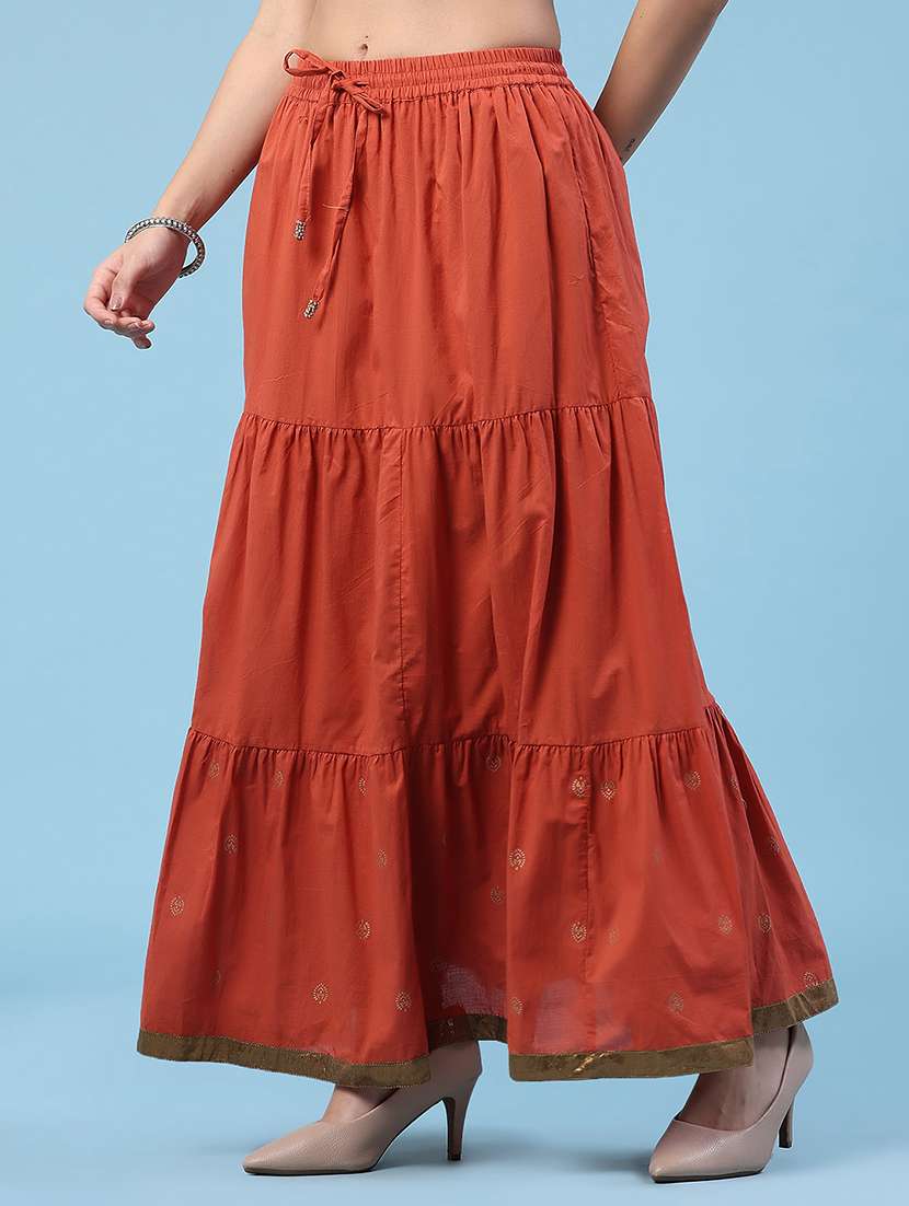 women printed mid rise flared skirt  - 22440856 -  Standard Image - 2