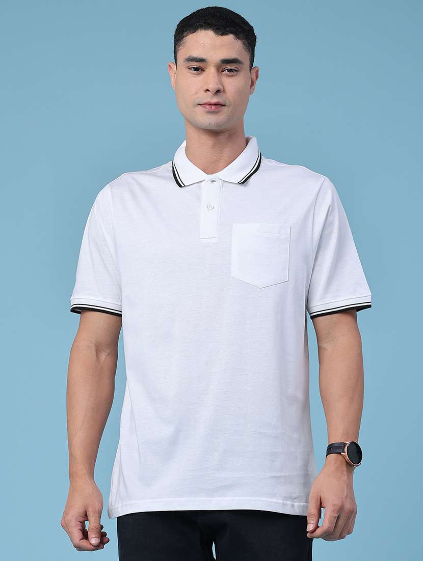 men solid short sleeve regular fit polo t-shirt - 22440962 -  Standard Image - 2