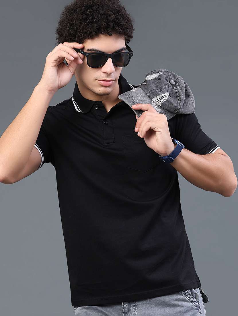 men solid short sleeve regular fit polo t-shirt