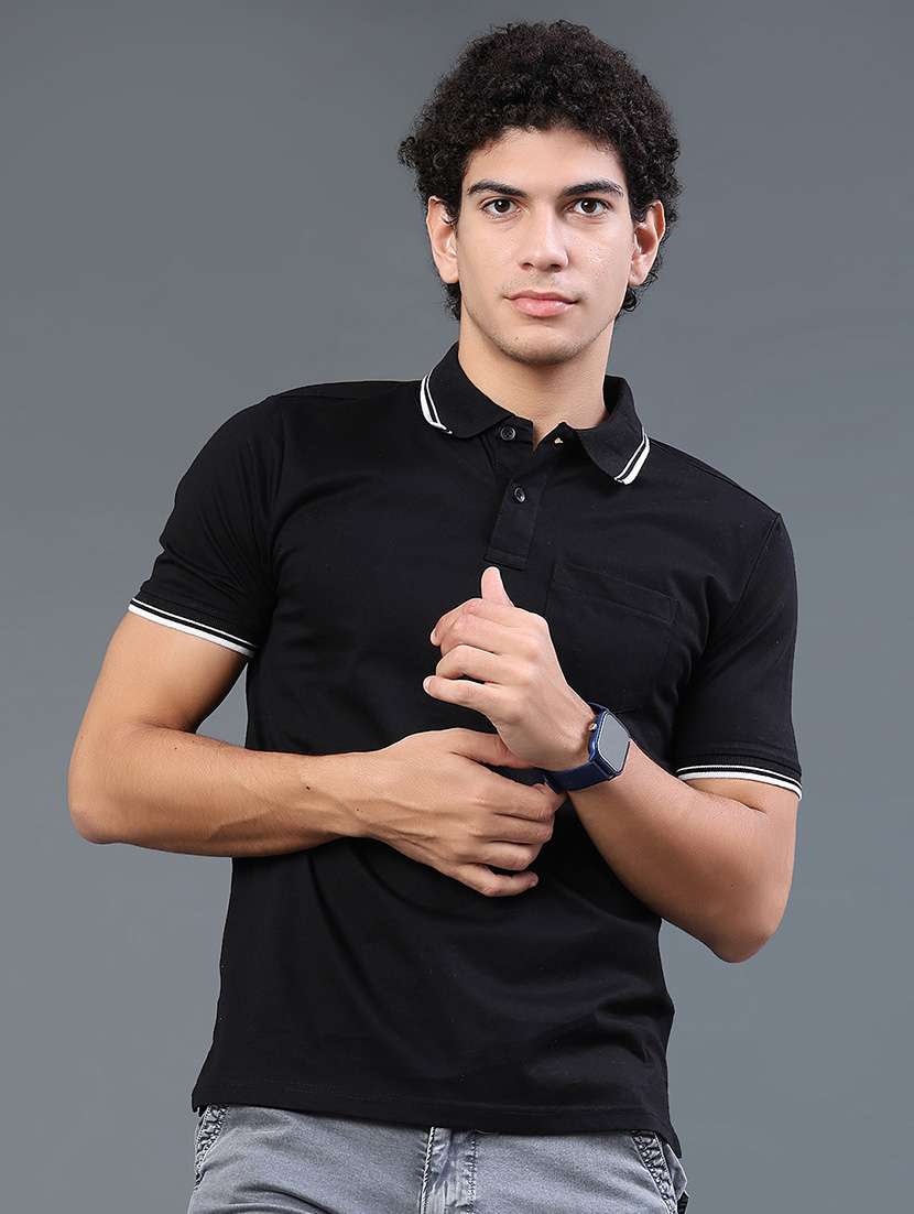 men solid short sleeve regular fit polo t-shirt - 22440964 -  Standard Image - 2