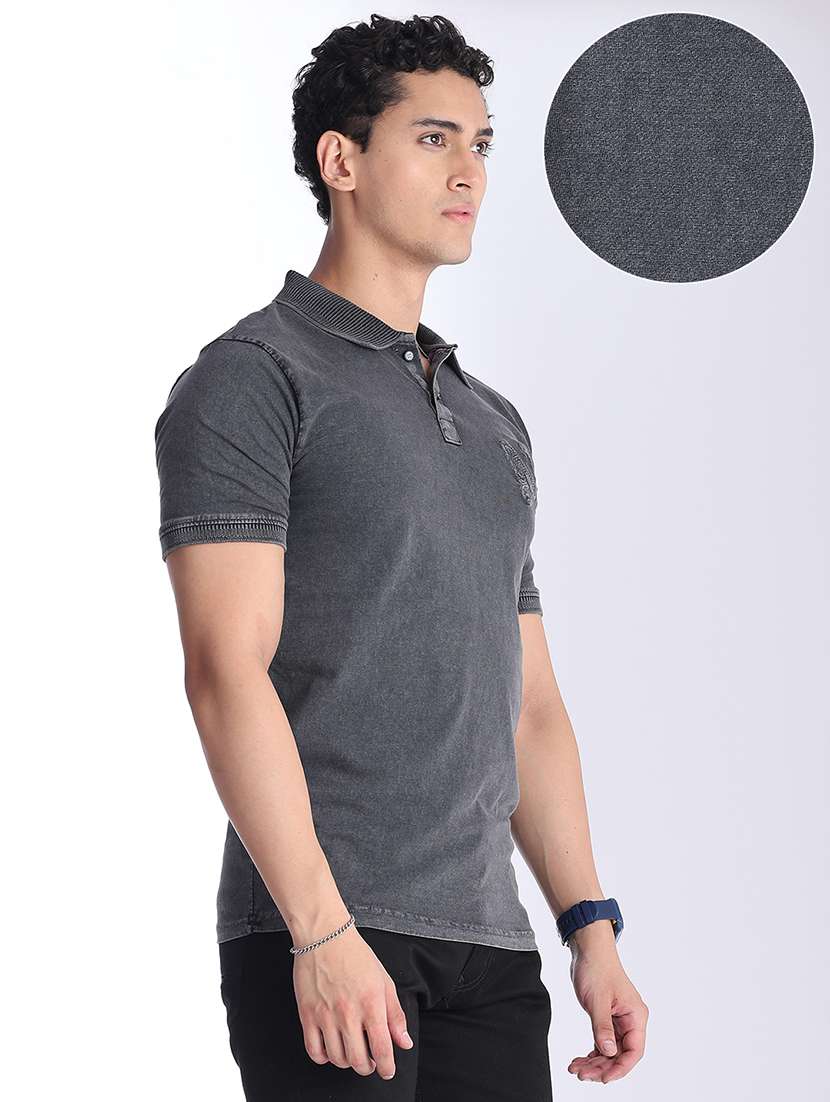 men solid short sleeve slim fit polo t-shirt - 22440968 -  Standard Image - 2