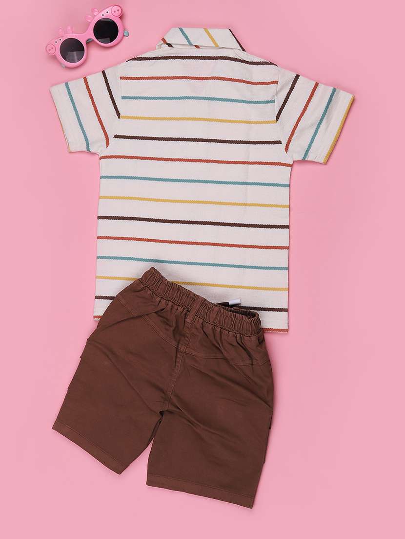 boys printed round neck t-shrit and shorts set - 22441021 -  Standard Image - 2