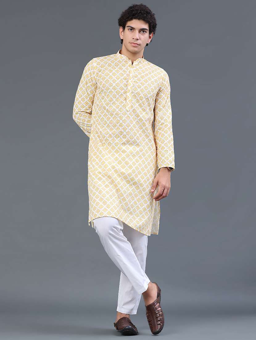men embroidered long sleeves kurta and pyjama set - 22441033 -  Standard Image - 2
