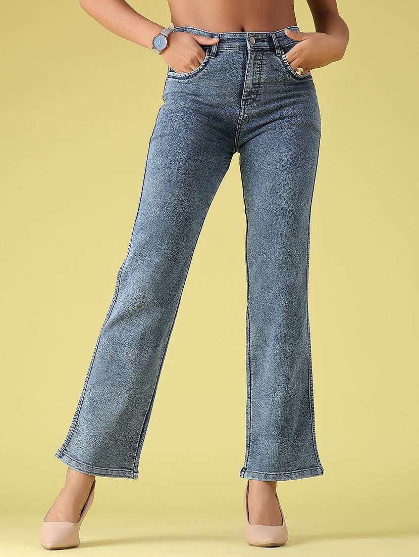 women washed high rise straight jeans - 22441061 -  Standard Image - 2