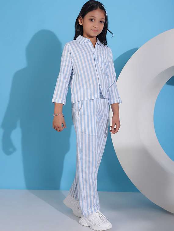 girls multi colored cotton top & trouser co-ord set - 22441081 -  Standard Image - 2