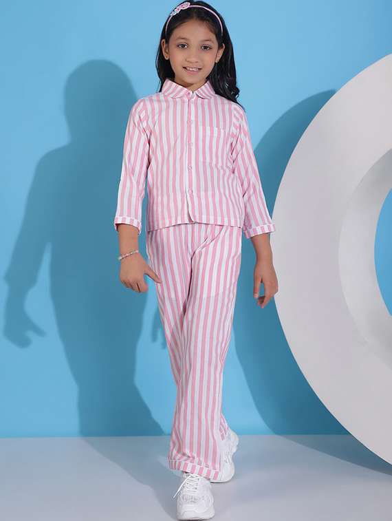 girl  cotton top & trouser co-ord set - 22441082 -  Standard Image - 2