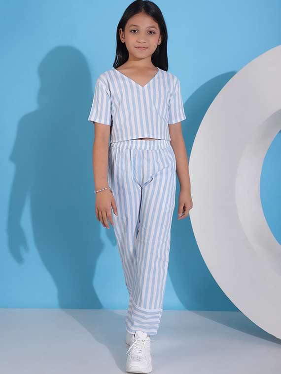 girls multi colored cotton top & trouser co-ord set - 22441084 -  Standard Image - 2