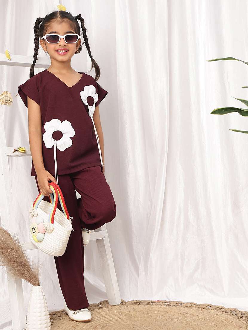 girl red polyester top & trouser co-ord set - 22441100 -  Standard Image - 2