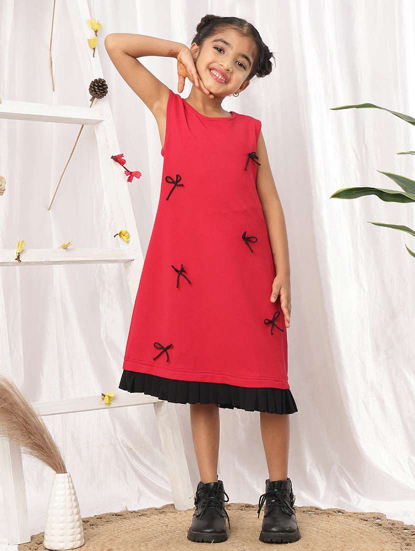 girls red polyester a-line dress - 22441108 -  Standard Image - 2