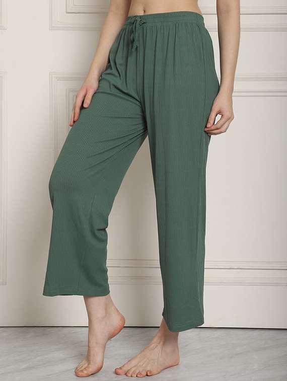 women green cotton straight trouser - 22441172 -  Standard Image - 2