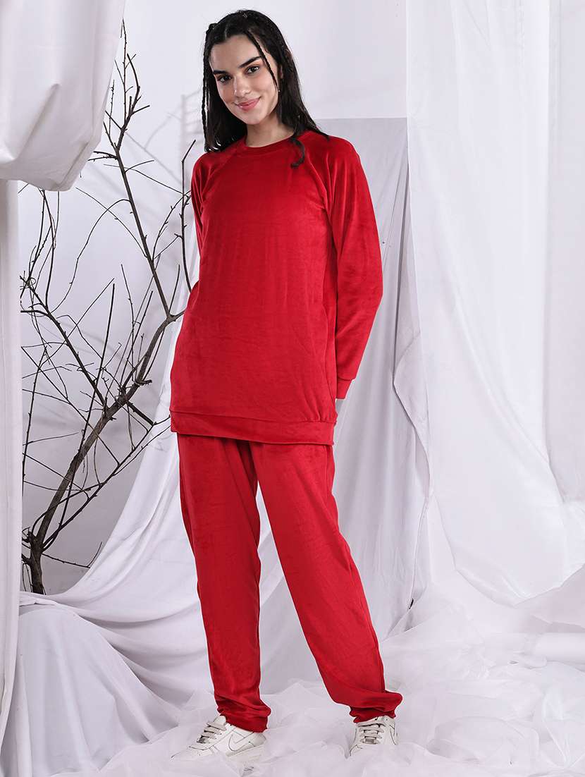 women solid nightwear pyjama set - 22441220 -  Standard Image - 2