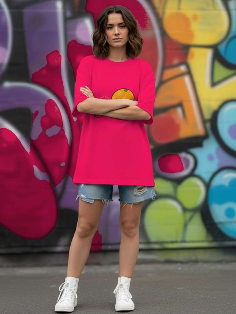 women graphic drop shoulder oversized t-shirt - 22441421 -  Standard Image - 2