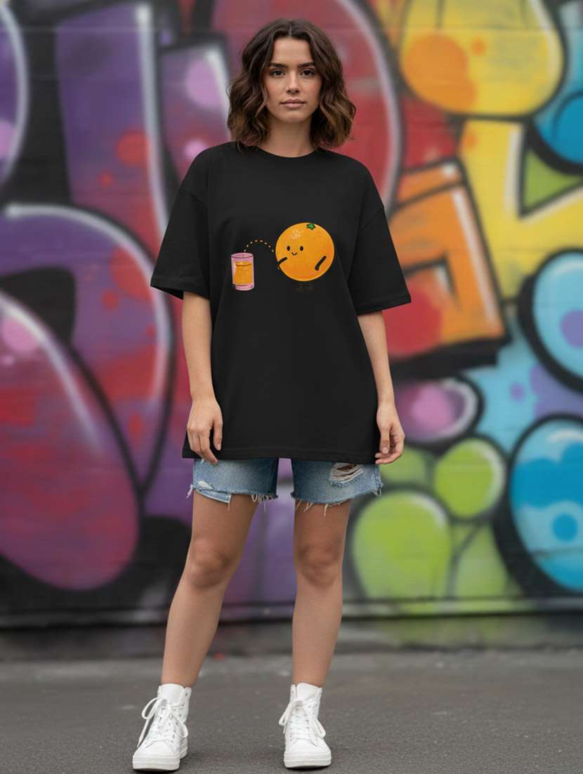 women graphic drop shoulder oversized t-shirt - 22441422 -  Standard Image - 2