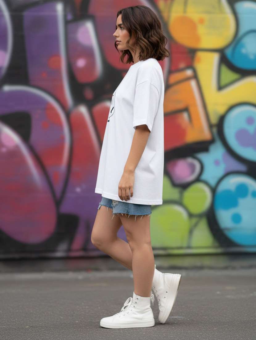 women graphic drop shoulder oversized t-shirt - 22441423 -  Standard Image - 2