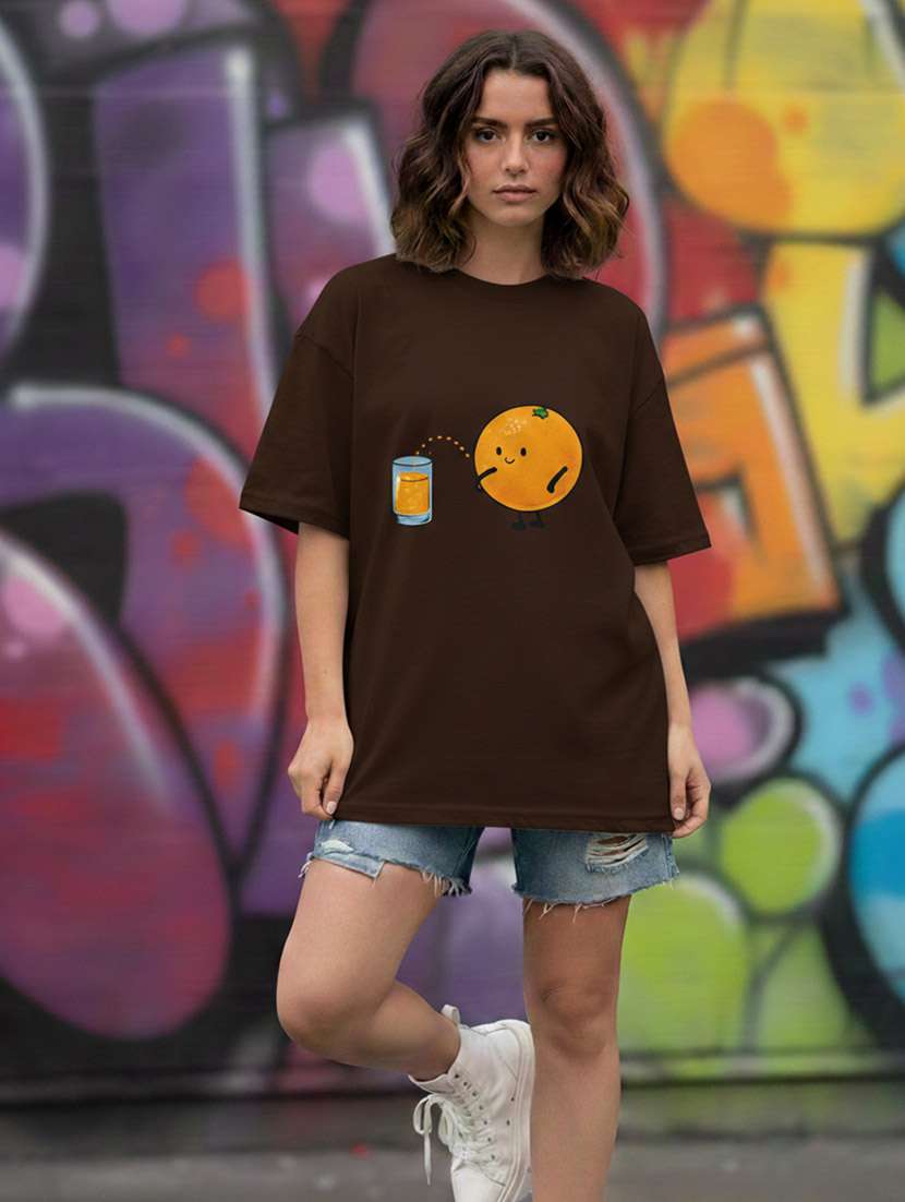 women graphic drop shoulder oversized t-shirt