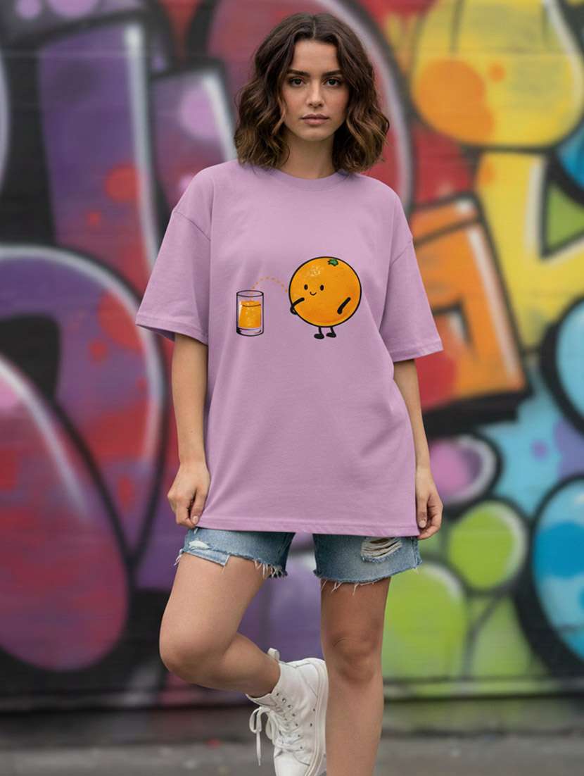 women graphic drop shoulder oversized t-shirt