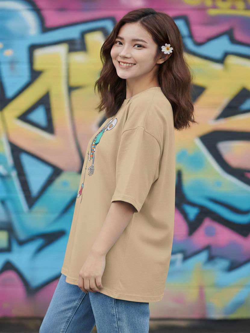 women graphic drop shoulder oversized t-shirt - 22441431 -  Standard Image - 2