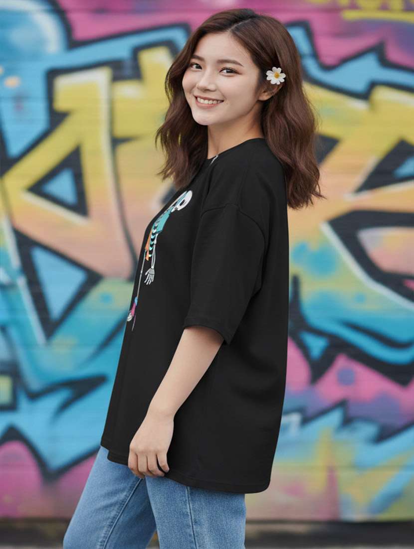 women graphic drop shoulder oversized t-shirt - 22441432 -  Standard Image - 2