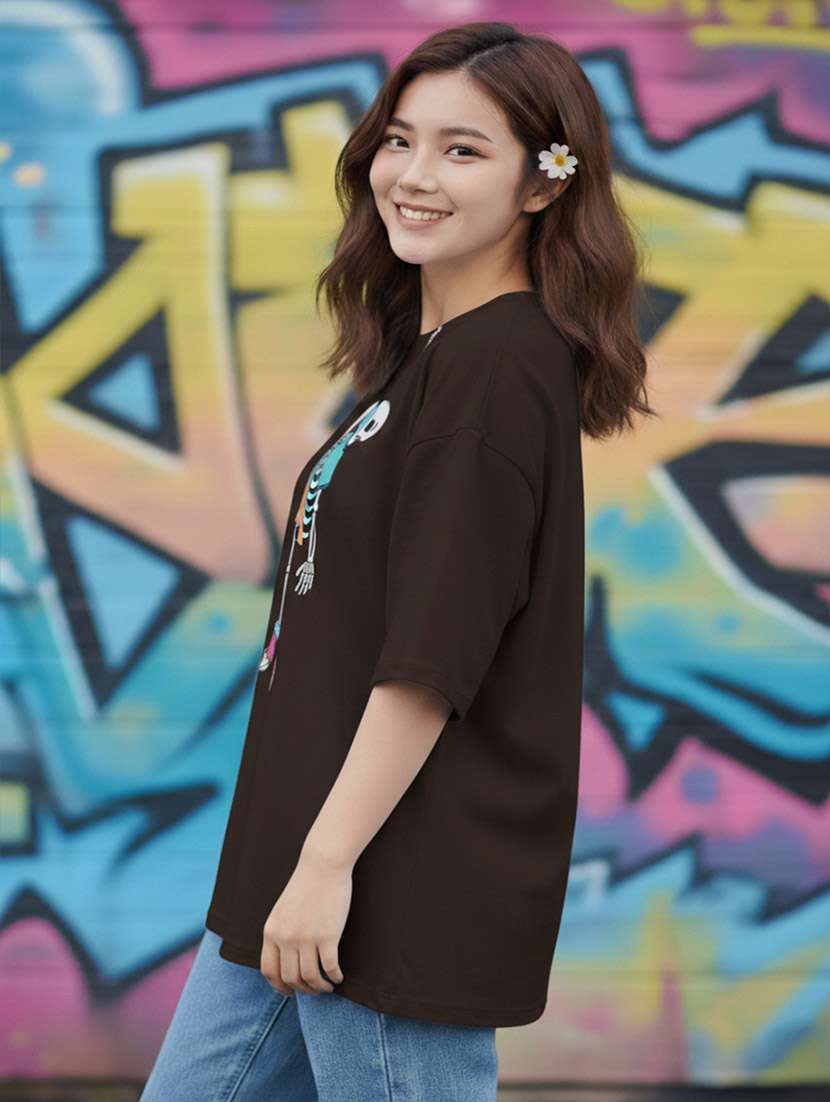 women graphic drop shoulder oversized t-shirt - 22441433 -  Standard Image - 2