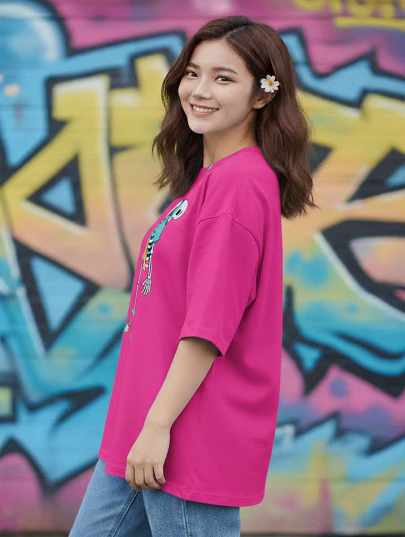 women graphic drop shoulder oversized t-shirt - 22441435 -  Standard Image - 2