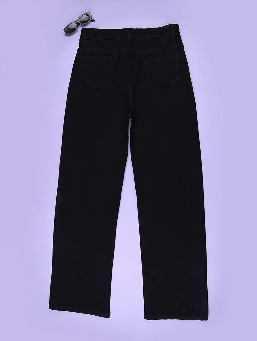 girls solid mid rise straight fit jeans - 22441529 -  Standard Image - 2