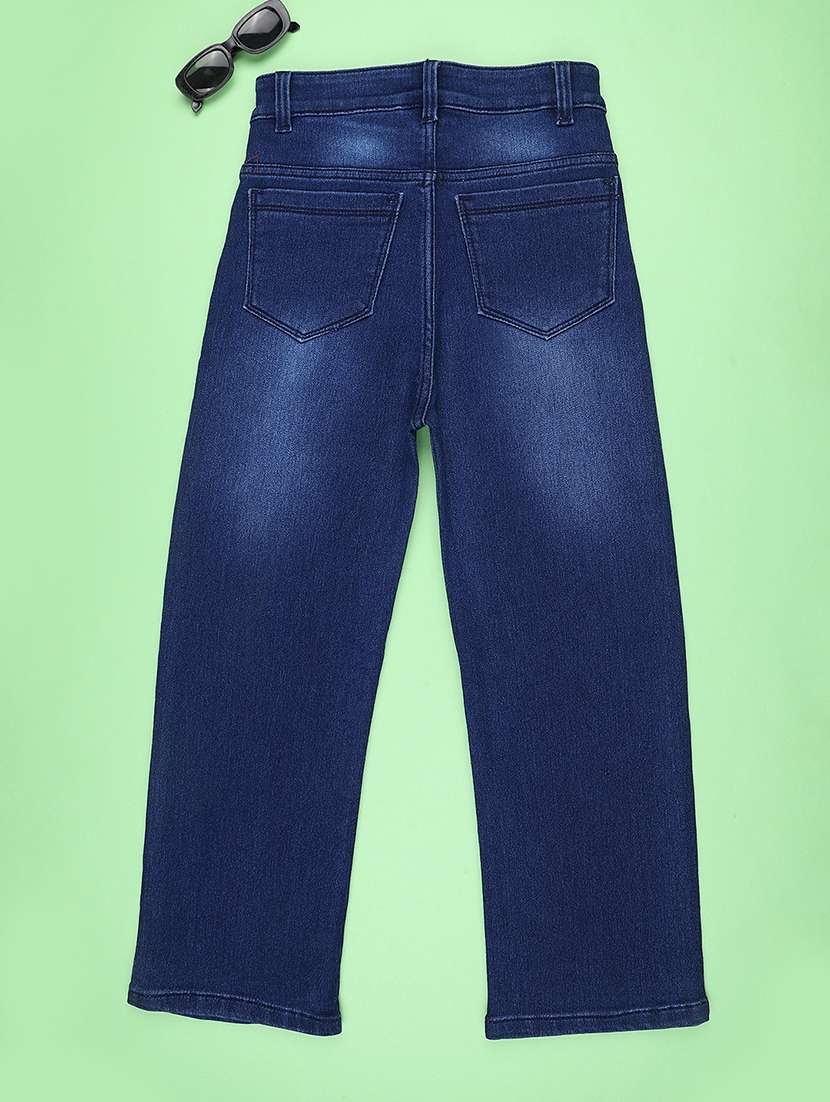 girls washed mid rise straight jeans - 22441533 -  Standard Image - 2