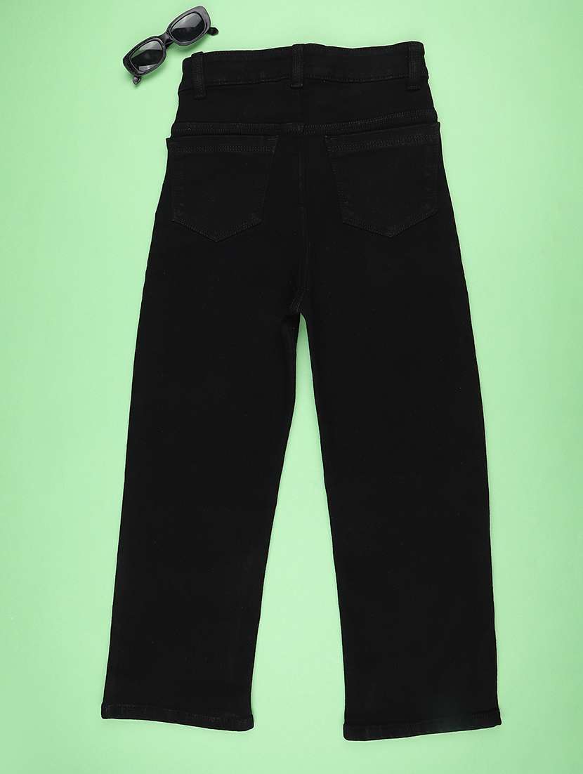 girls plain mid rise straight jeans - 22441535 -  Standard Image - 2