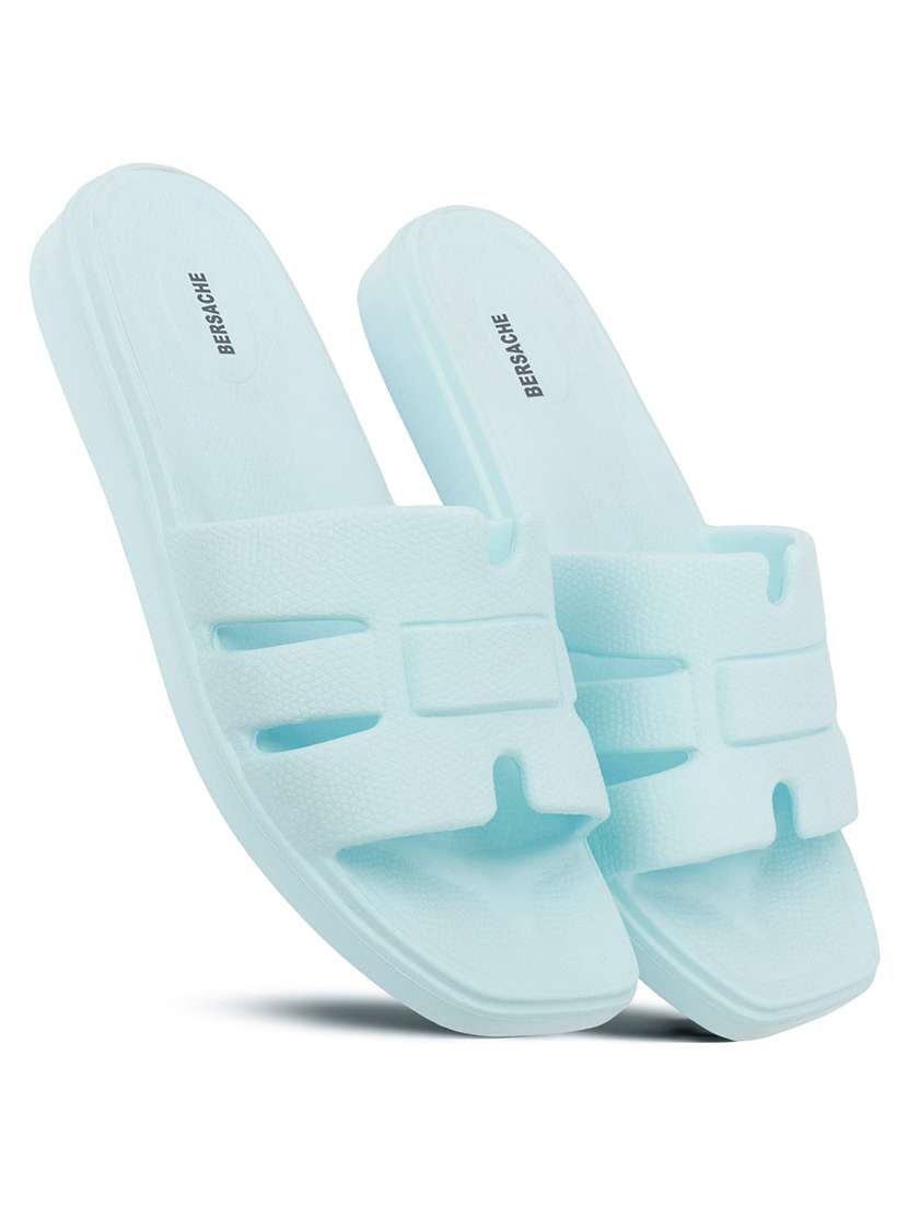  men solid blue slip on flip flop - 22442095 -  Standard Image - 2