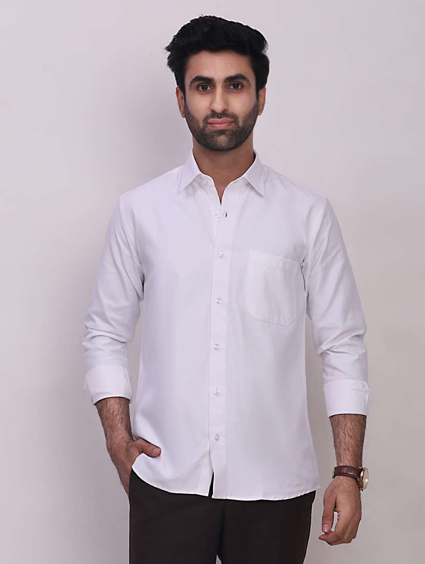 men solid long sleeve regular fit casual shirt