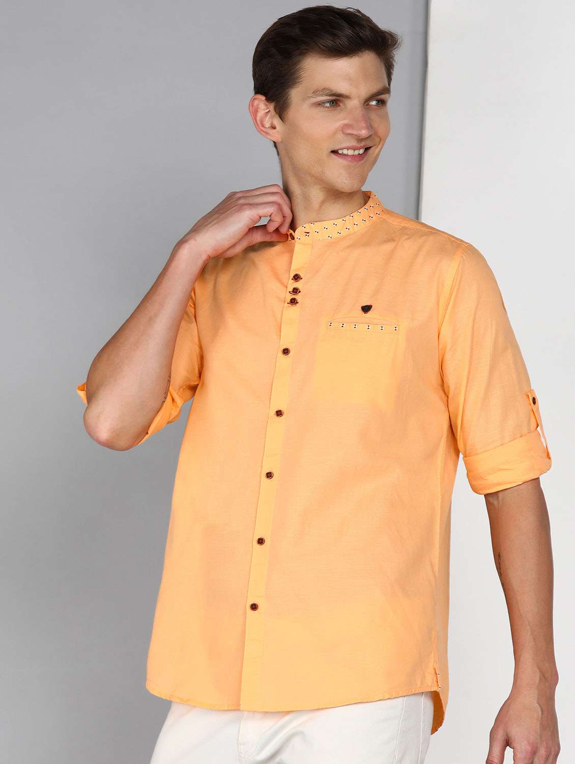 men solid long sleeve regular fit casual shirt - 22443109 -  Standard Image - 2