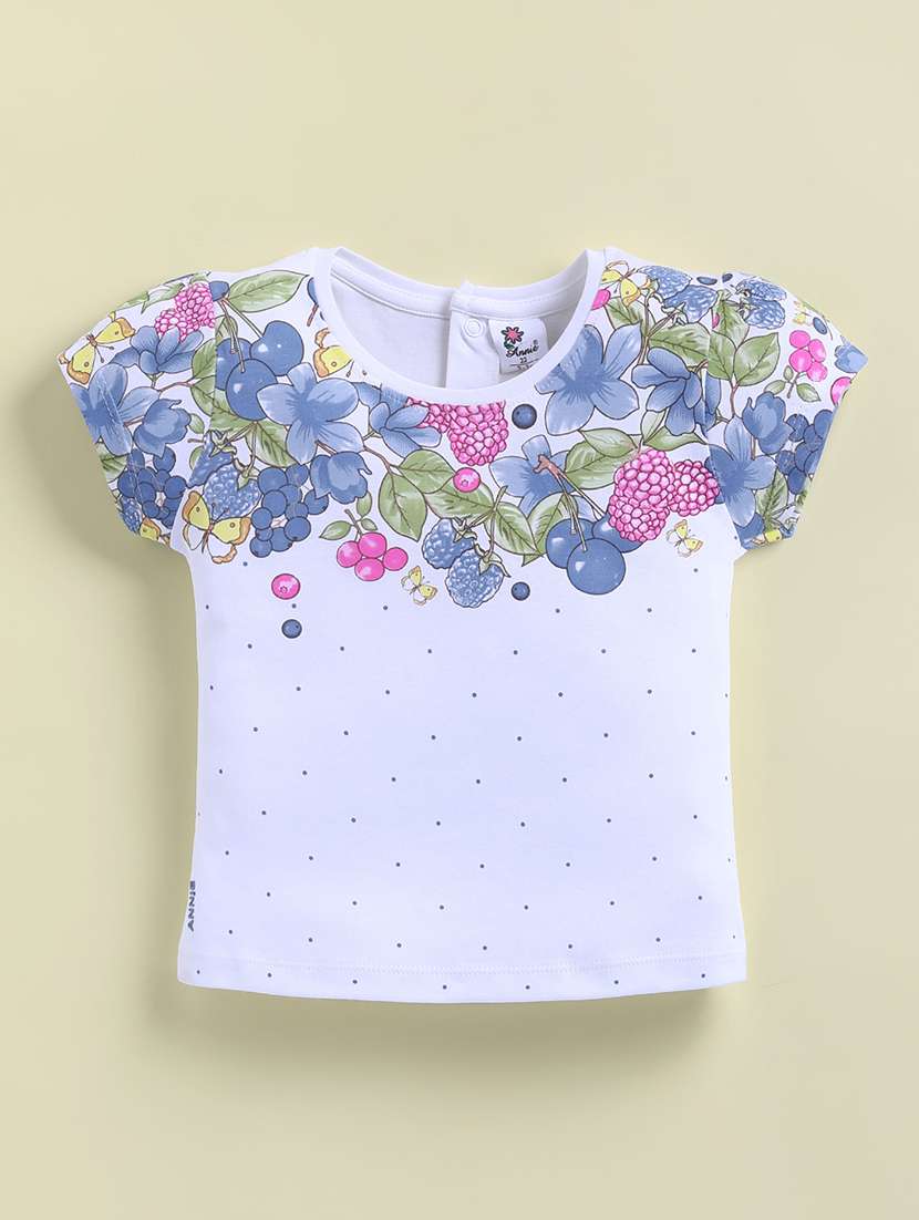 girls blue cotton blend shorts & top set co-ord set - 22443313 -  Standard Image - 2