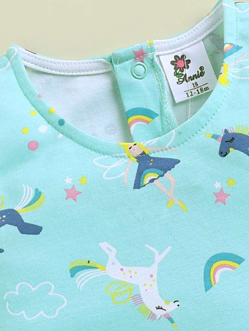 kids green denim frock - 22443323 -  Standard Image - 2