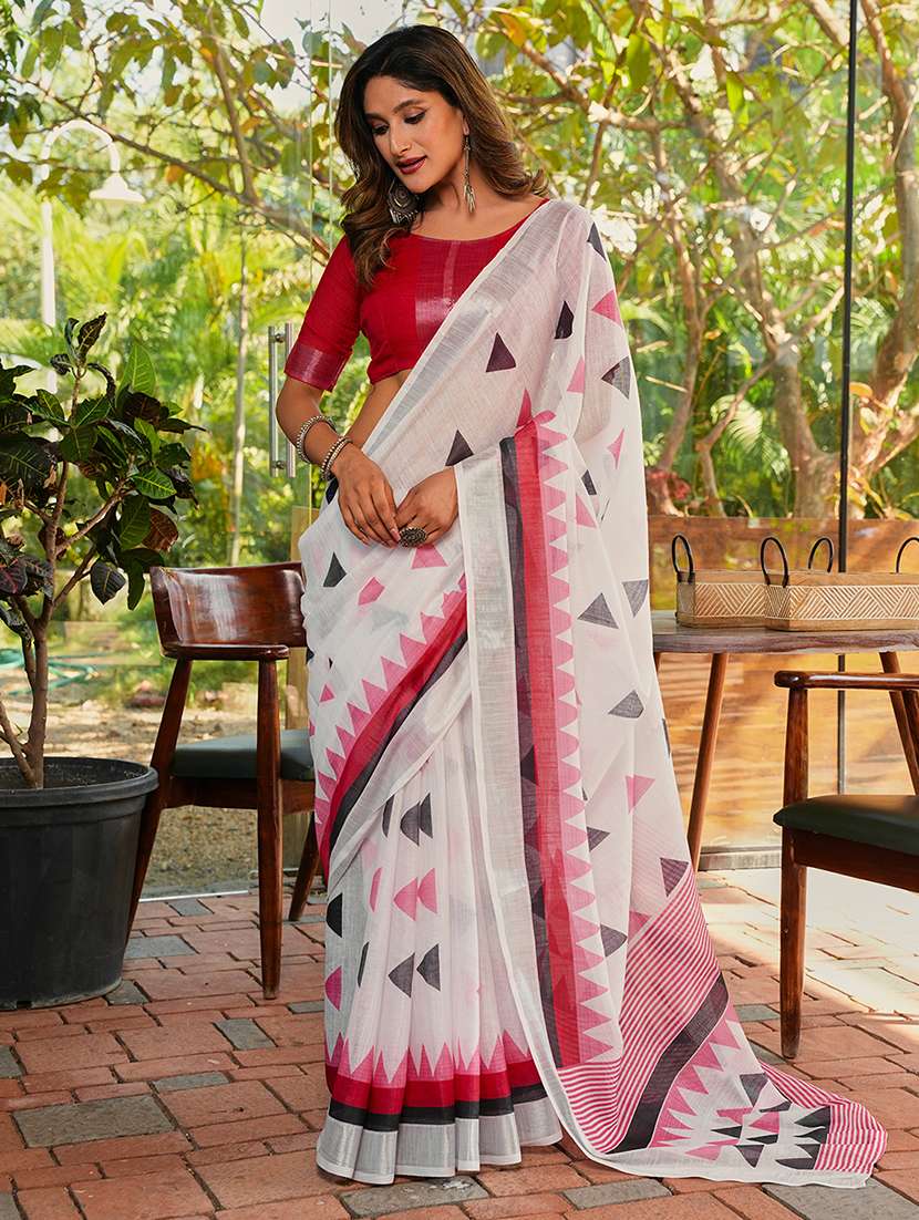 women printed casual wear saree with blouse - 22443390 -  Standard Image - 2