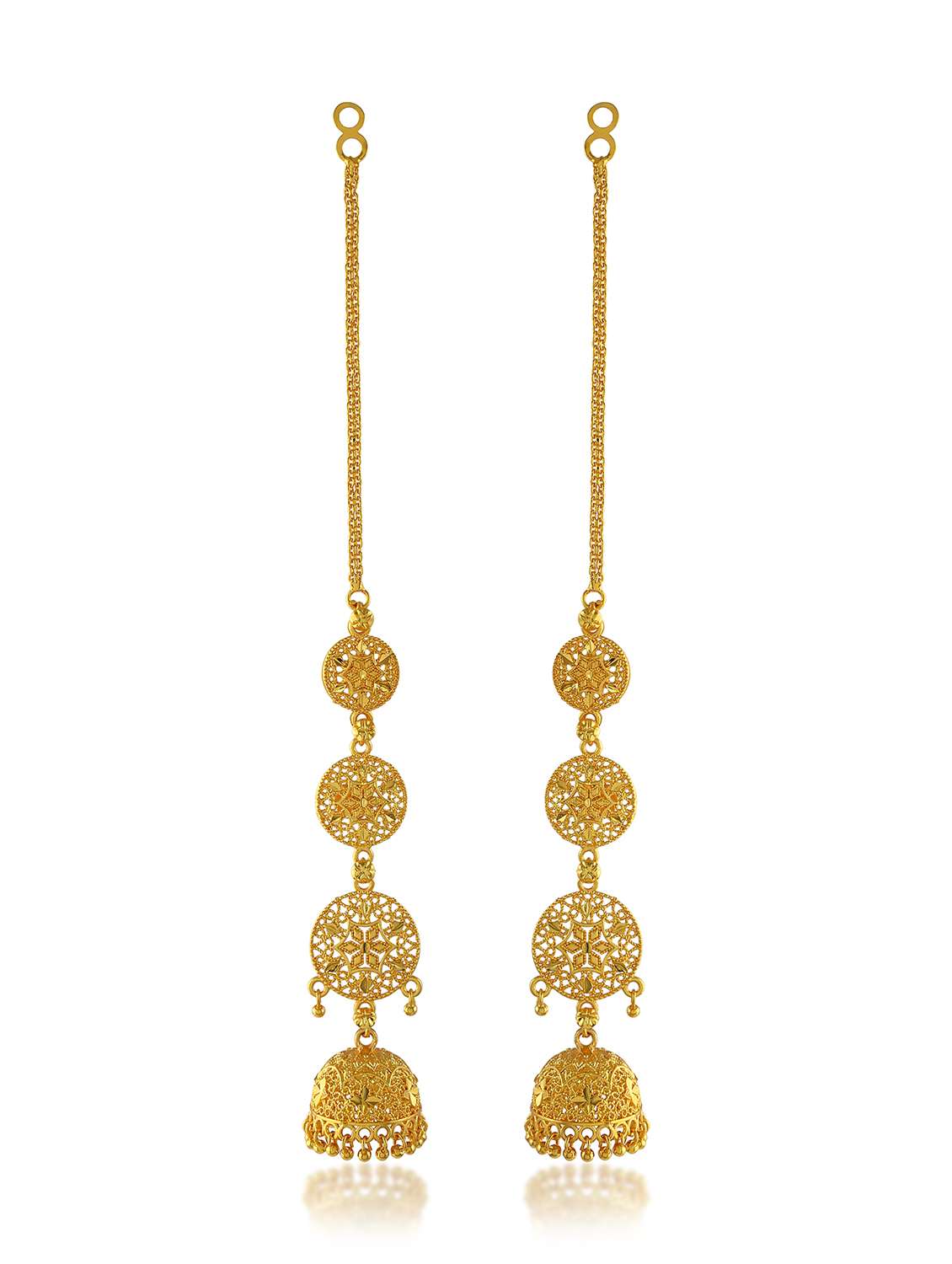 Women Gold Brass Jhumka Earring - 22443398 -  Standard Image - 2
