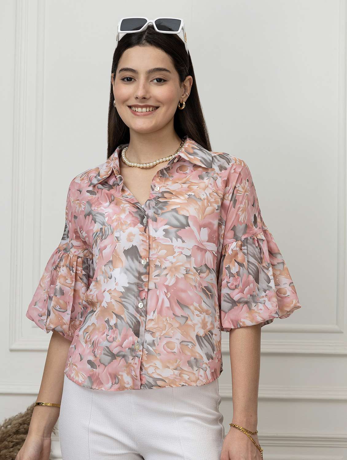 women floral multi  georgette regular shirt