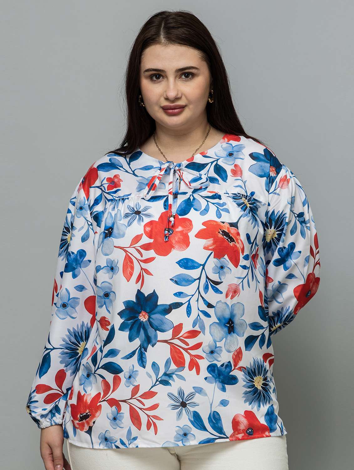 women plus size printed long sleeve top - 22443569 -  Standard Image - 2