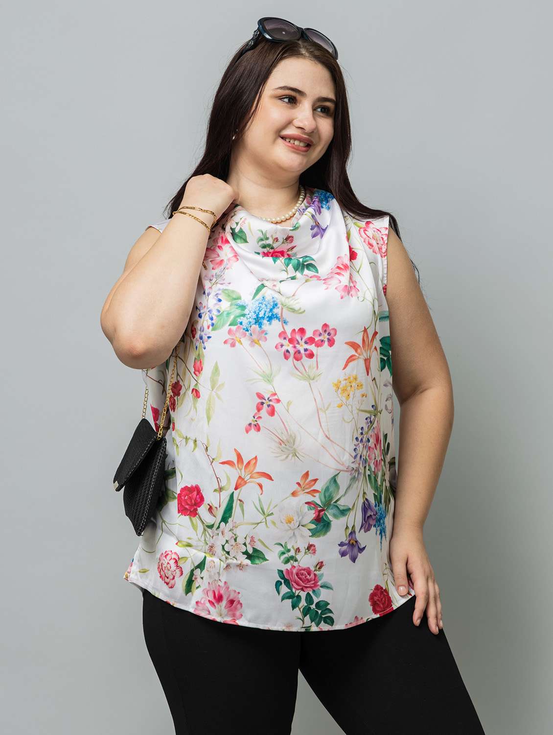 women plus size pinted sleeveless top - 22443583 -  Standard Image - 2