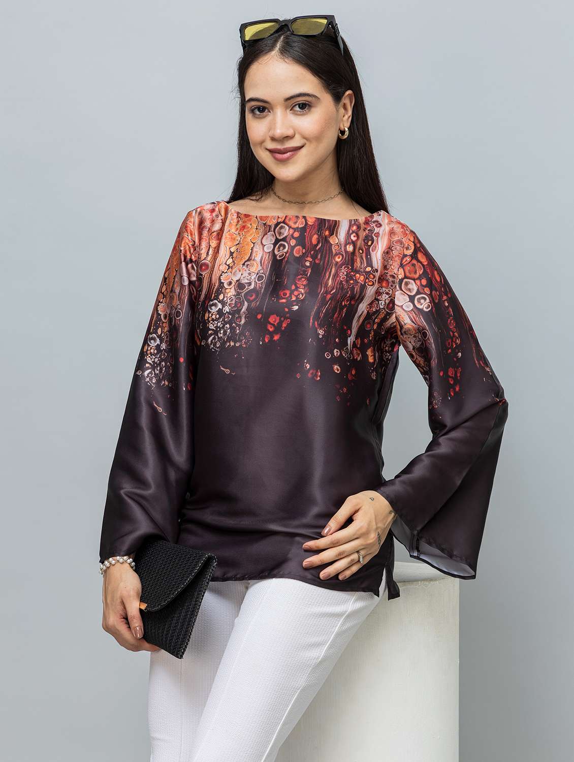 Women Printed Long Sleeve Regular Top - 22443620 -  Standard Image - 2