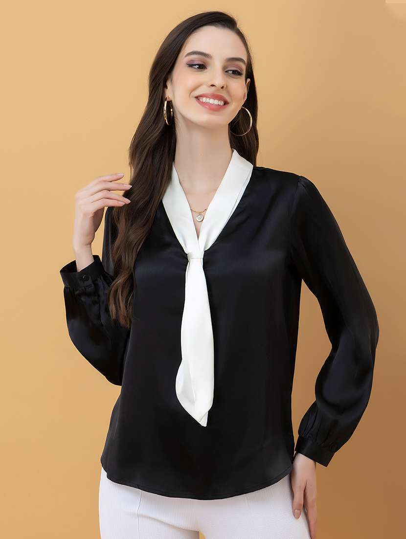 women solid long sleeve regular top - 22443655 -  Standard Image - 2