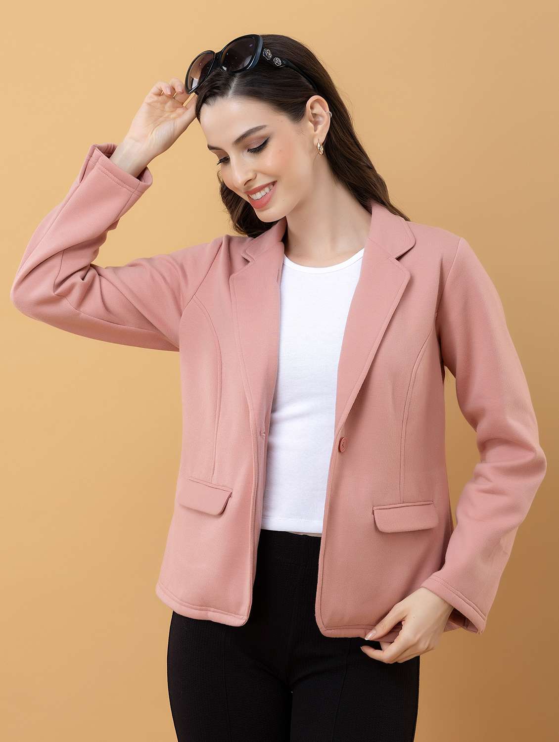 women pink fleece regular jacket - 22443701 -  Standard Image - 2