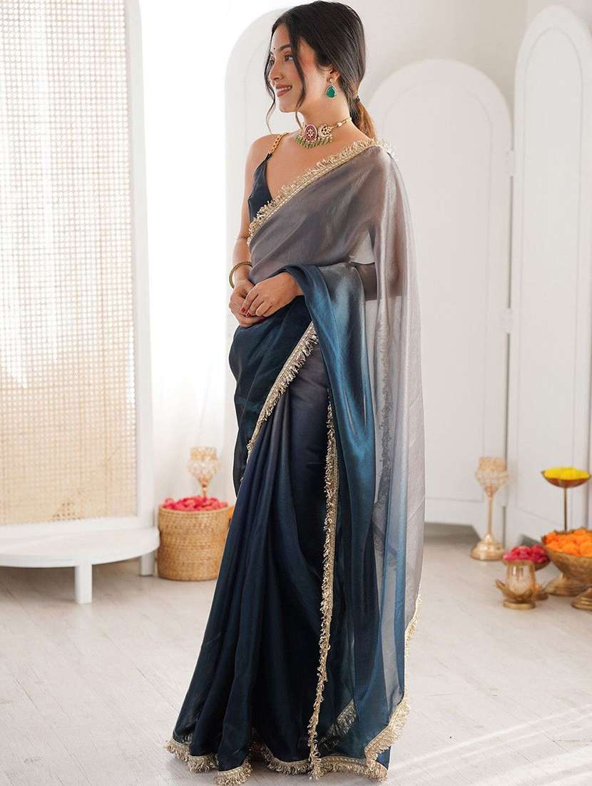 women ombre bordered saree - 22444953 -  Standard Image - 2