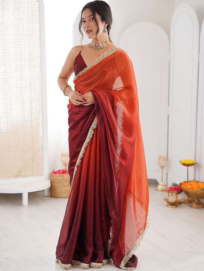 women ombre bordered saree