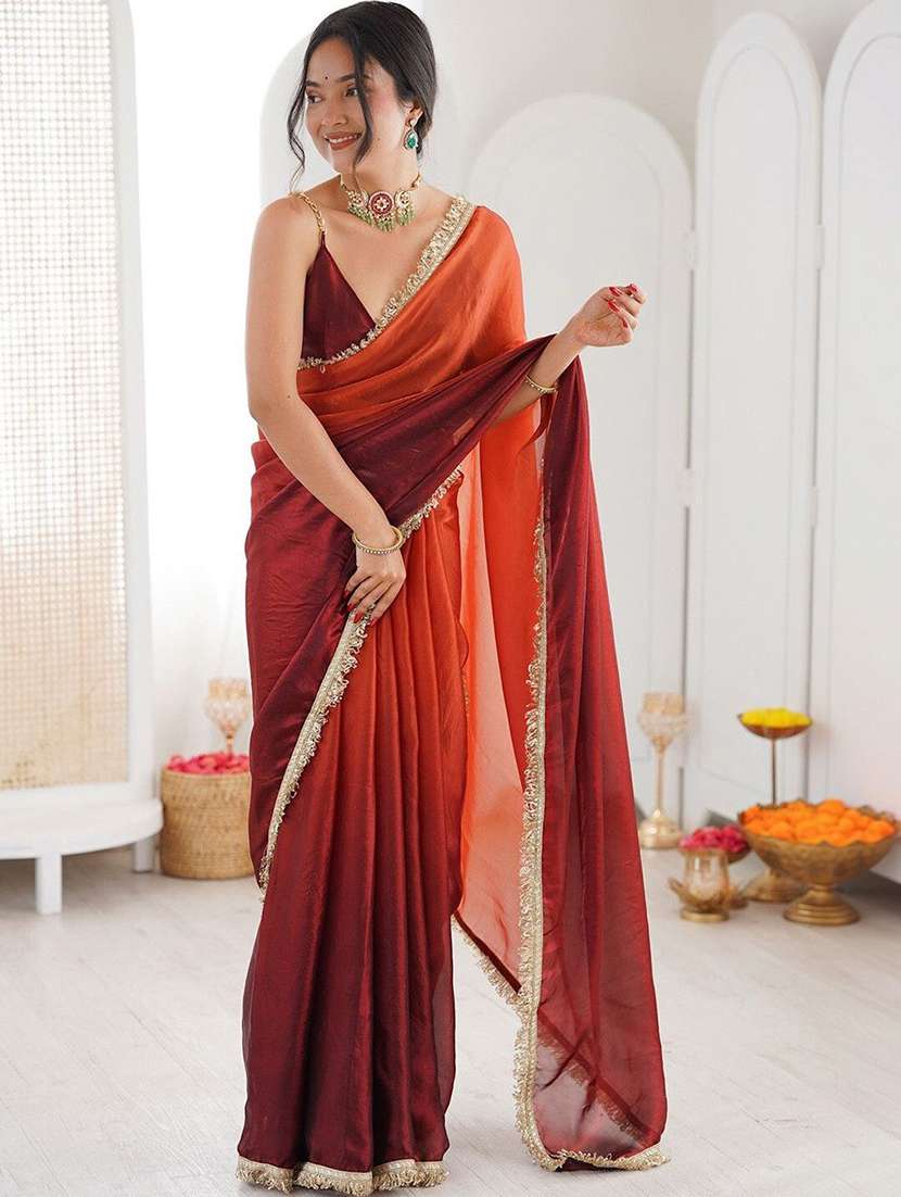 women ombre bordered saree - 22444956 -  Standard Image - 2