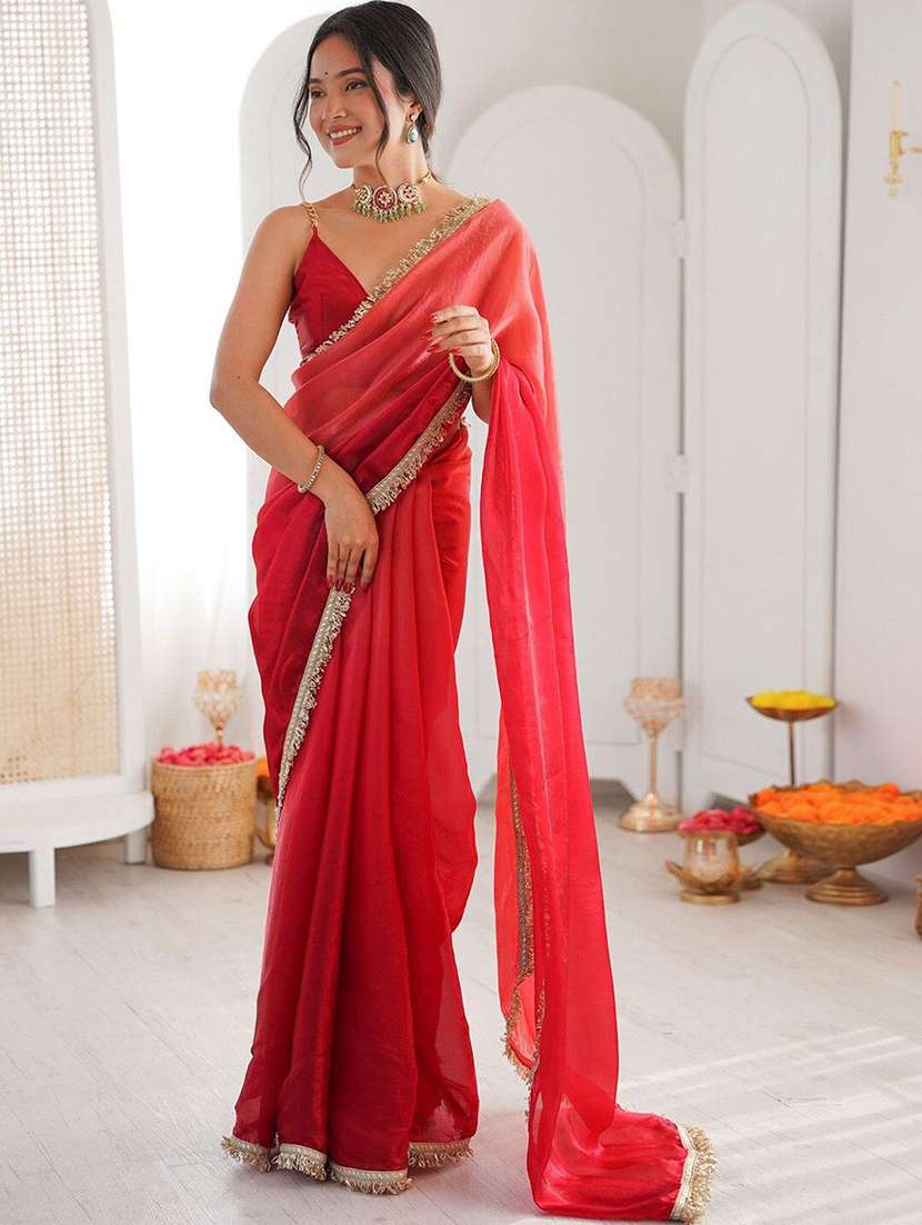 women ombre bordered saree - 22444958 -  Standard Image - 2
