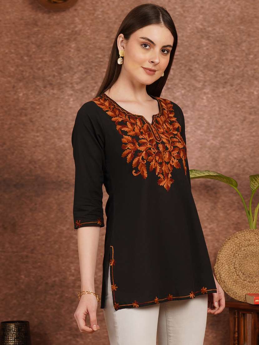 women black cotton a-line kurta - 22444983 -  Standard Image - 2