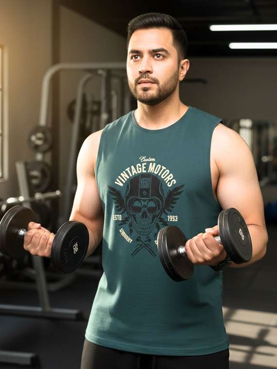 men printed sleeveless  t-shirt - 22445000 -  Standard Image - 2