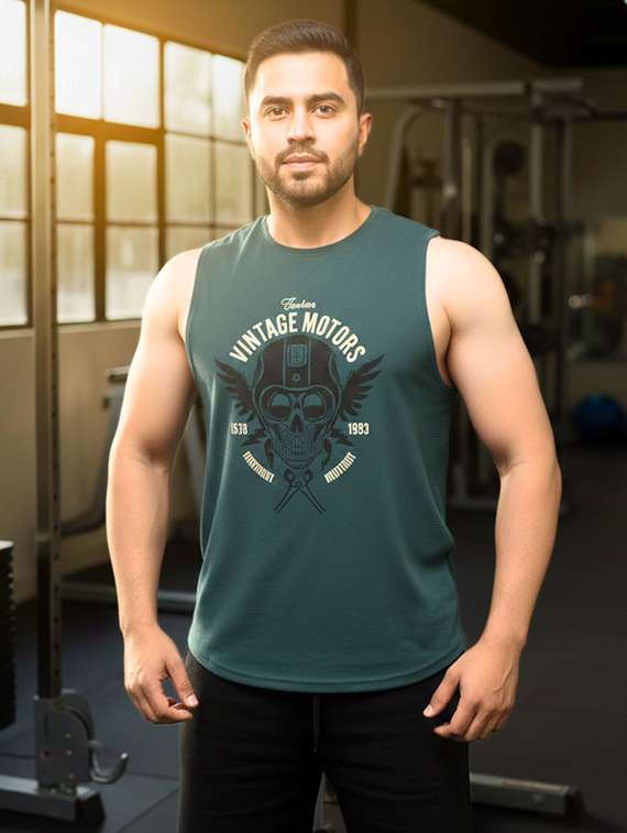 Men Printed Sleeveless Vest - 22445026 -  Standard Image - 2