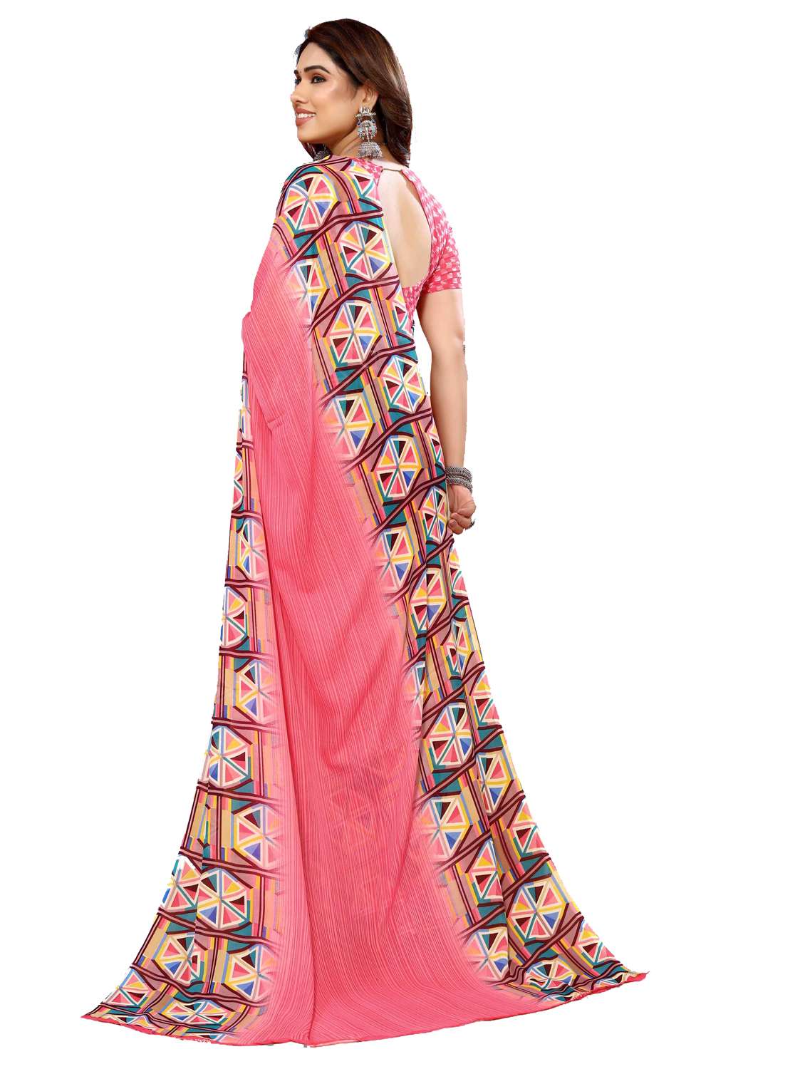 women pack of 2 printed saree with blouse - 22445378 -  Standard Image - 2