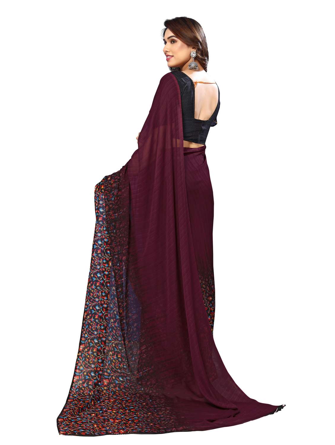 Women Pack Of 2 Printed Saree With Blouse - 22445390 -  Standard Image - 2