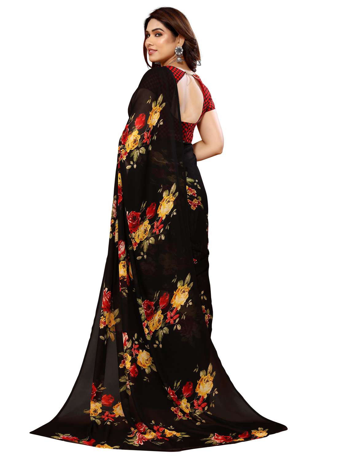Women Pack Of 2 Printed Saree With Blouse - 22445396 -  Standard Image - 2